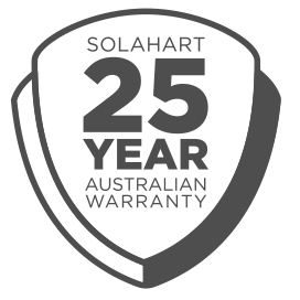 A shield with Solahart 25 year Australian Warrenty.